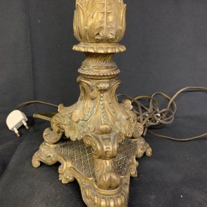 Antica lampada da tavolo grande candelabro in bronzo dorato a tre fiamme epoca 1830 - immagine 6
