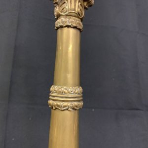 Antica lampada da tavolo grande candelabro in bronzo dorato a tre fiamme epoca 1830 - immagine 8