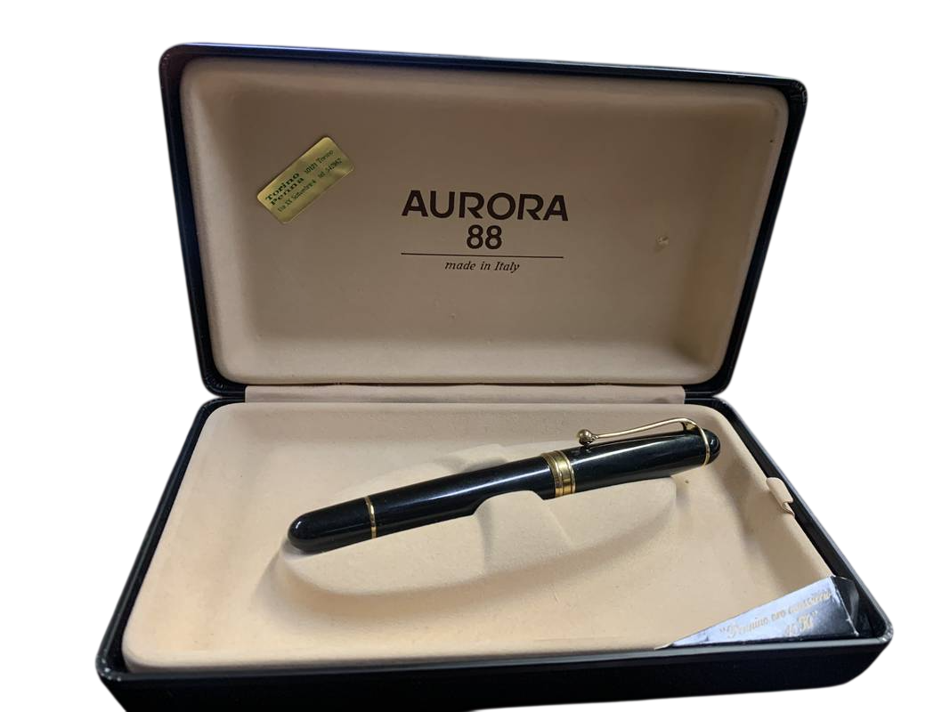 Prestigiosa penna stilografica AURORA 88 pennino in oro massiccio 14 kt black gold - immagine 15