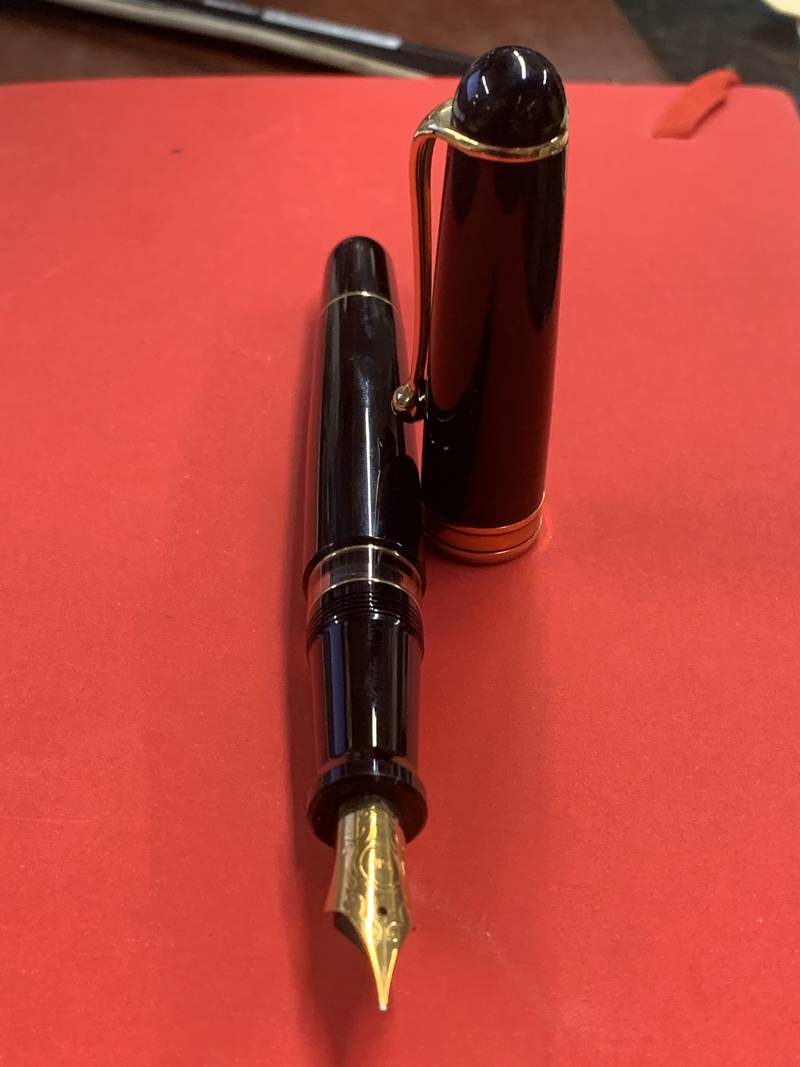 Prestigiosa penna stilografica AURORA 88 pennino in oro massiccio 14 kt black gold - immagine 13