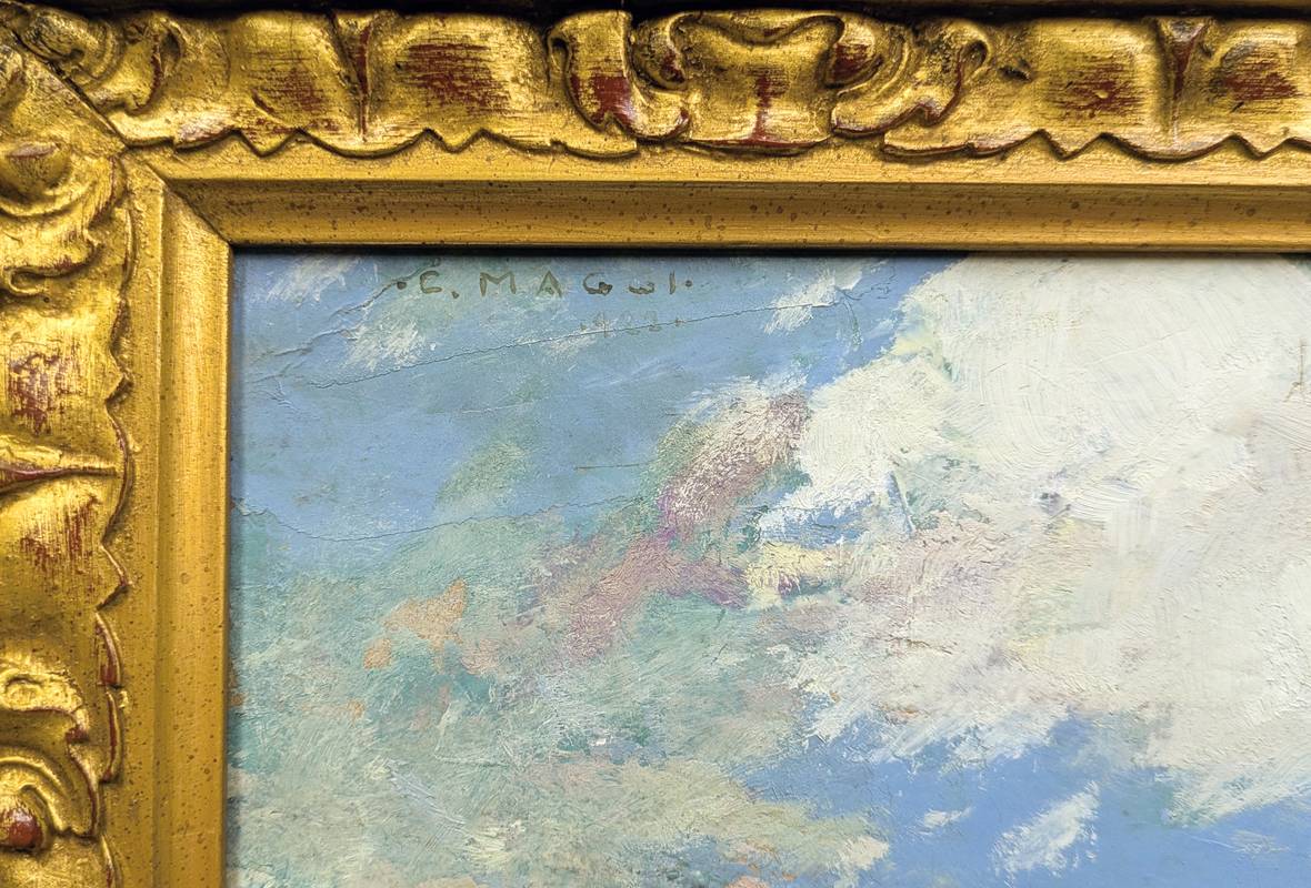 Cesare MAGGI (1881-1961) - La Thuile, olio su cartone - immagine 3