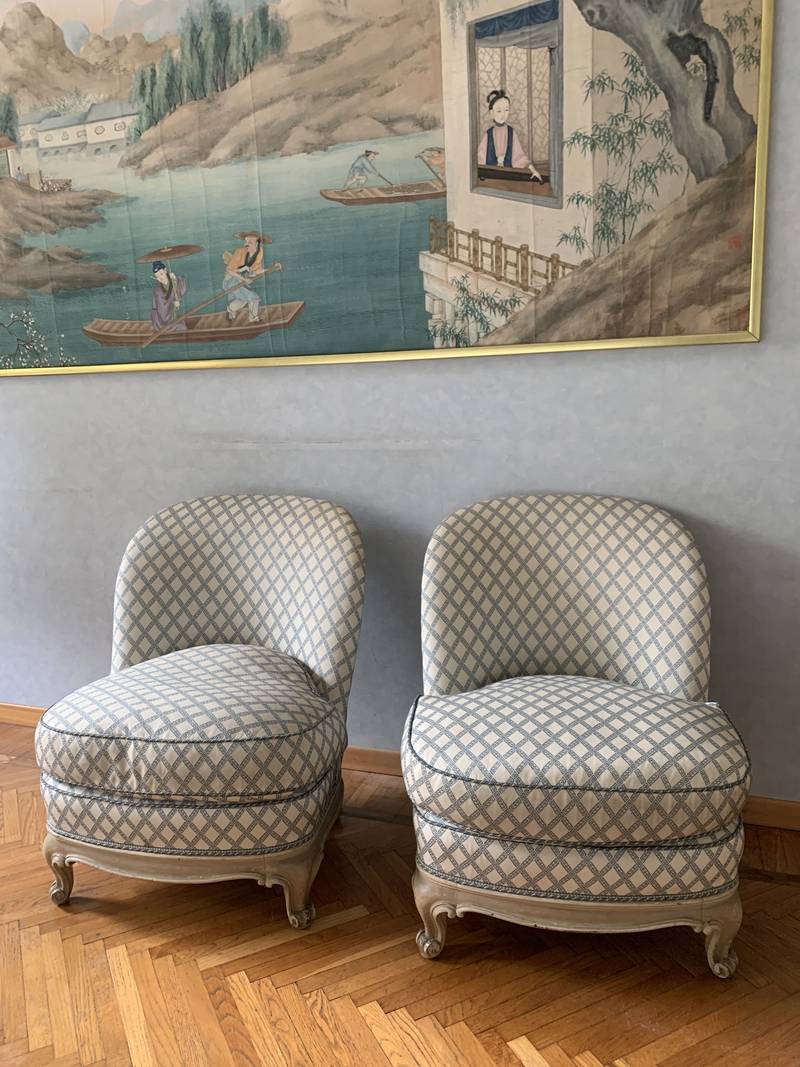 Poltrone Antiche Poltrone Primi 900 Coppia Di Poltrone In Velluto