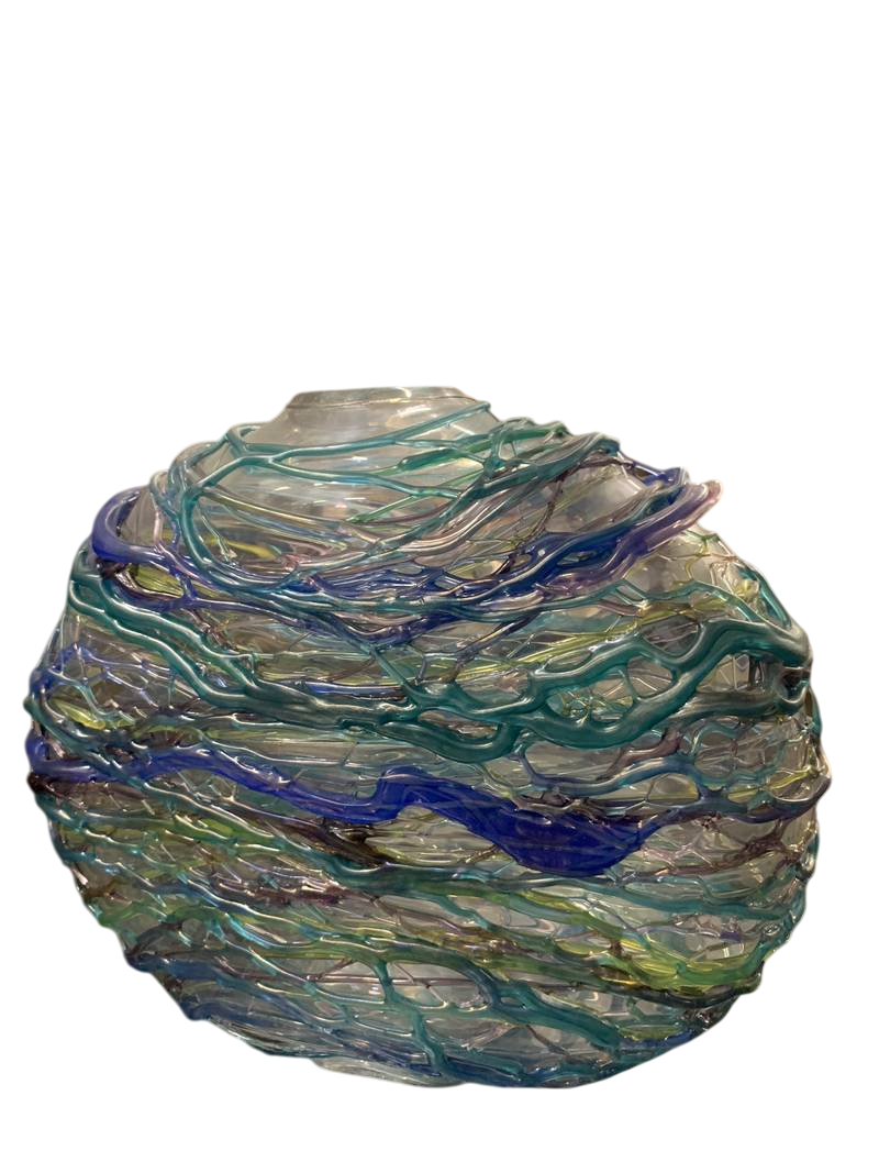 8 ottobre IMG_7167 4_risultato-Photoroom Grande vaso Vaso Azzurro Sferico in Vetro di Murano Originale - immagine 1