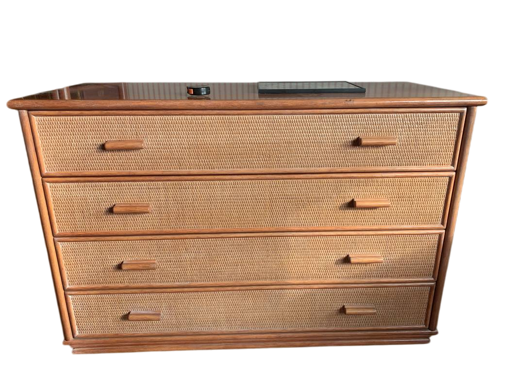 CASSETTONE GIUNCO MIDOLLINO RATTAN COLOR ARAGOSTA IMG_8324_risultato-Photoroom Cassettone in midollino giunco rattan color aragosta - immagine 1