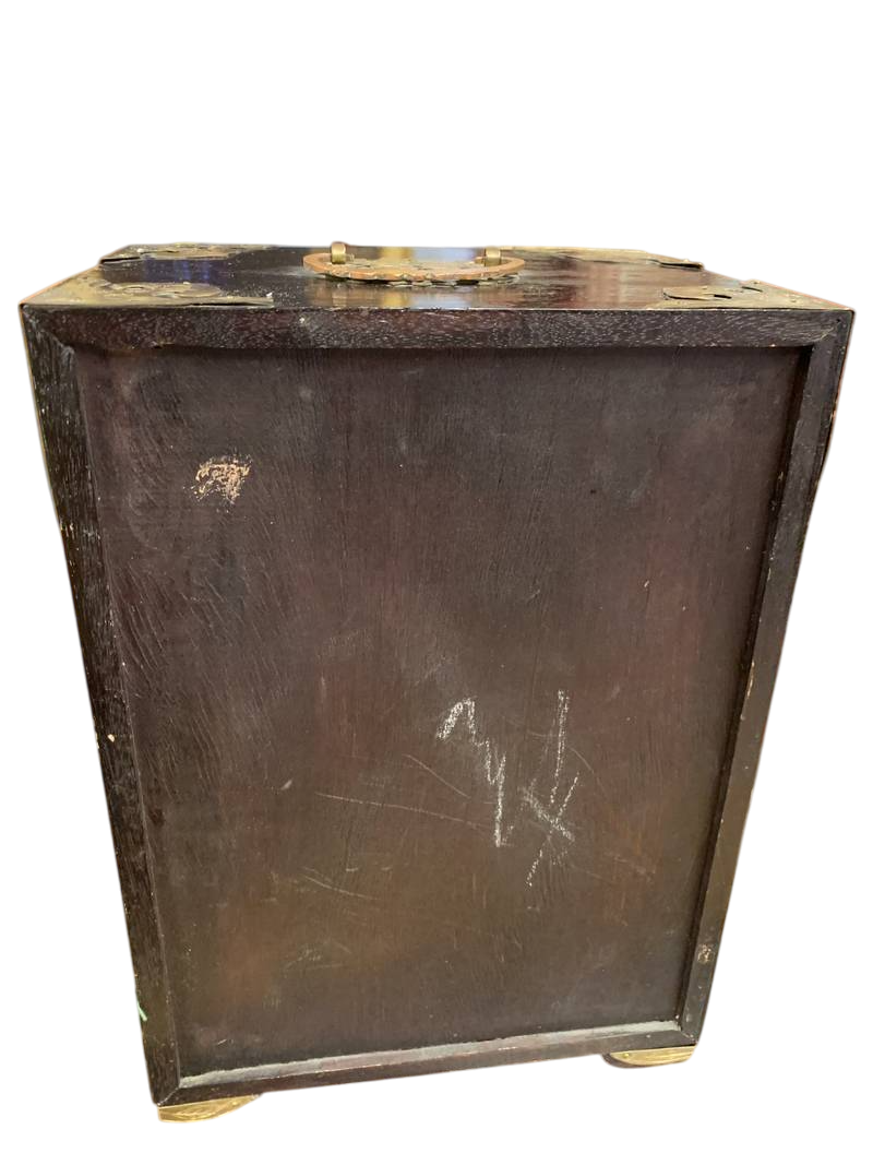 Scatola portagioielli orientale legno inserti in ceramica  con cassettini - immagine 9