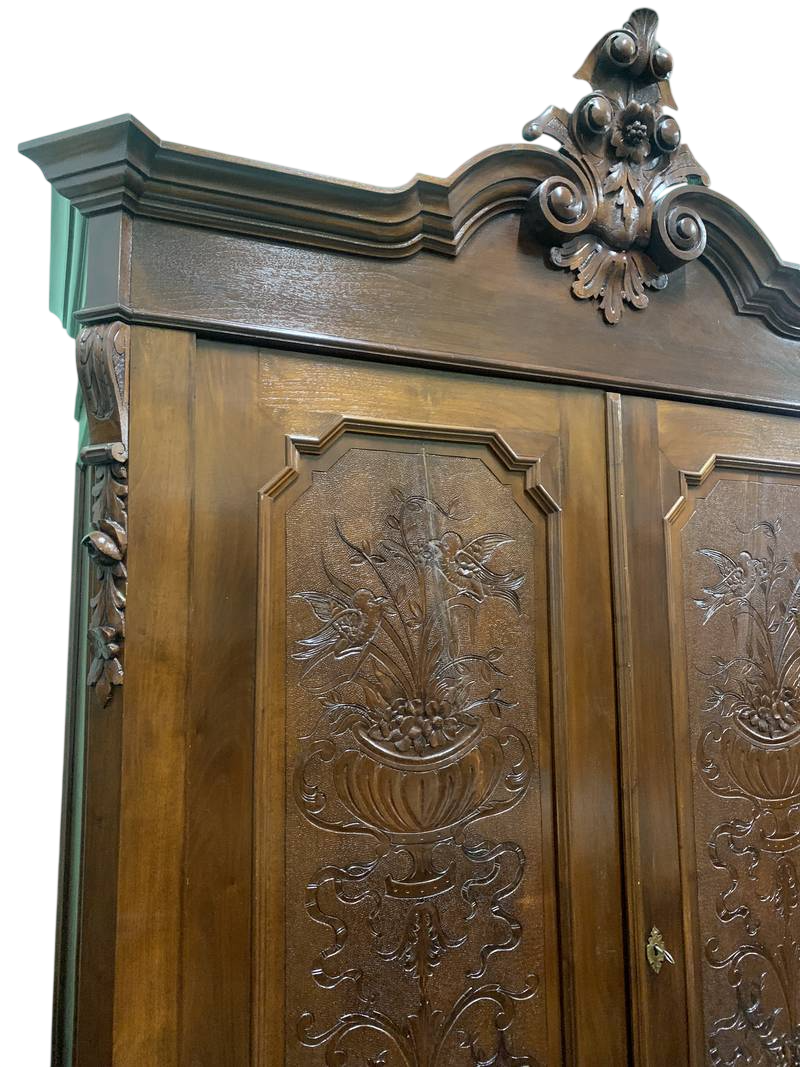 Antico armadio a due ante legno intagliato piemonte epoca Luigi Filippo - immagine 4