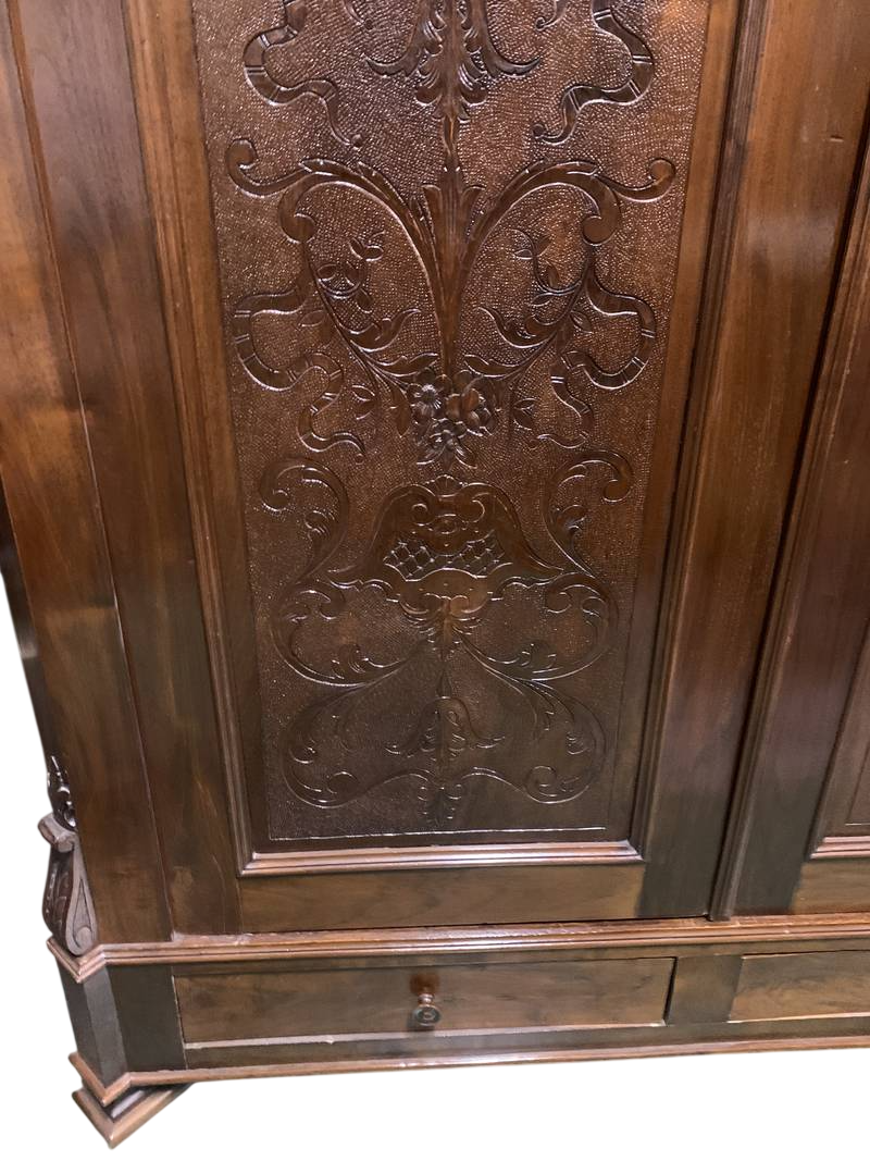 Antico armadio a due ante legno intagliato piemonte epoca Luigi Filippo - immagine 9