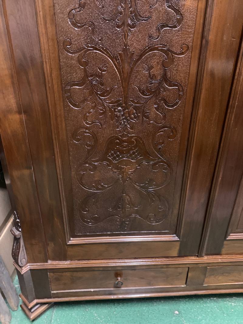 Antico armadio a due ante legno intagliato piemonte epoca Luigi Filippo - immagine 5