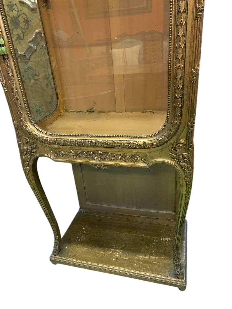 Antica vetrinetta in legno intagliato e dorato stile Luigi XV Rococo' - immagine 9