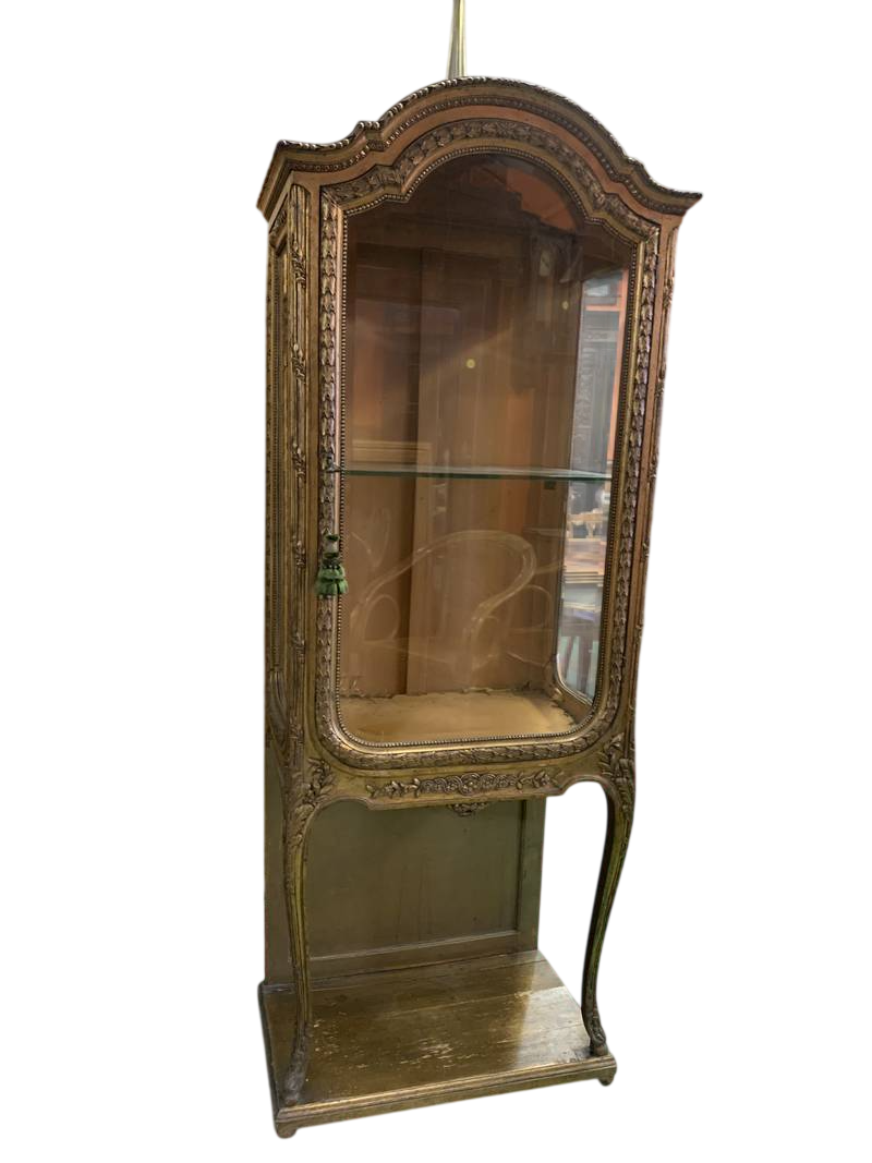 Antica vetrinetta in legno intagliato e dorato stile Luigi XV Rococo' - immagine 8