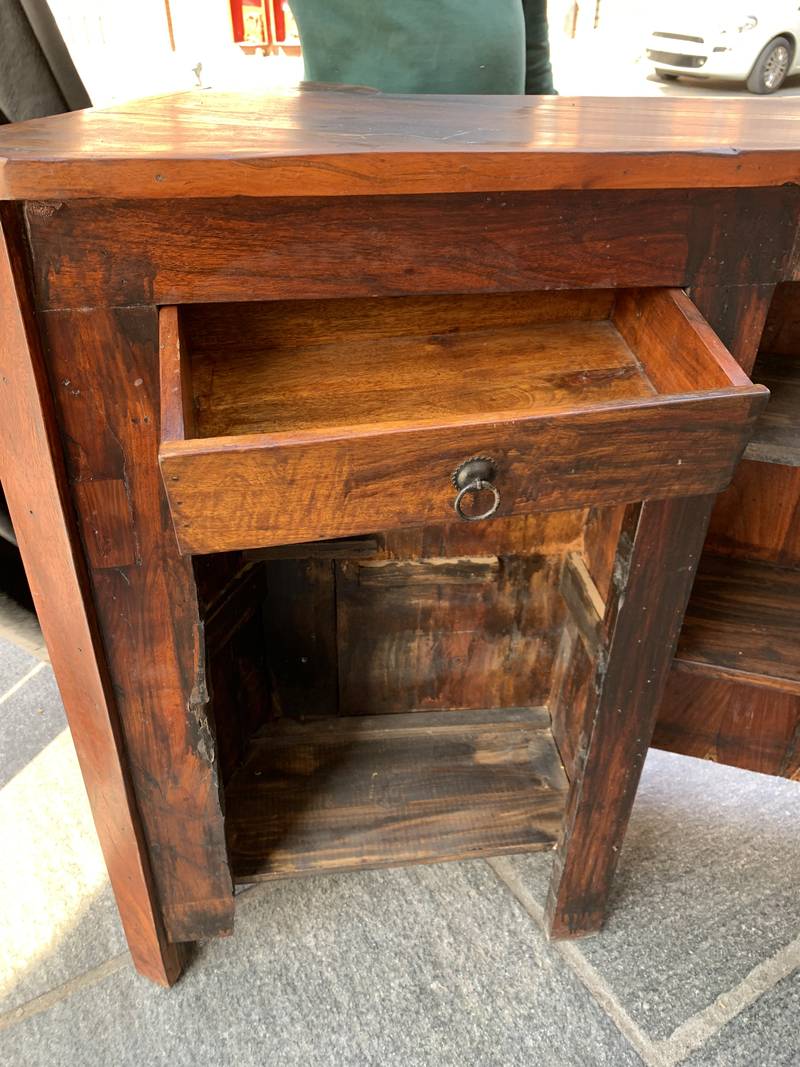 Bancone indiano  mobile bar in legno intagliato con colonne anni 50 - immagine 3