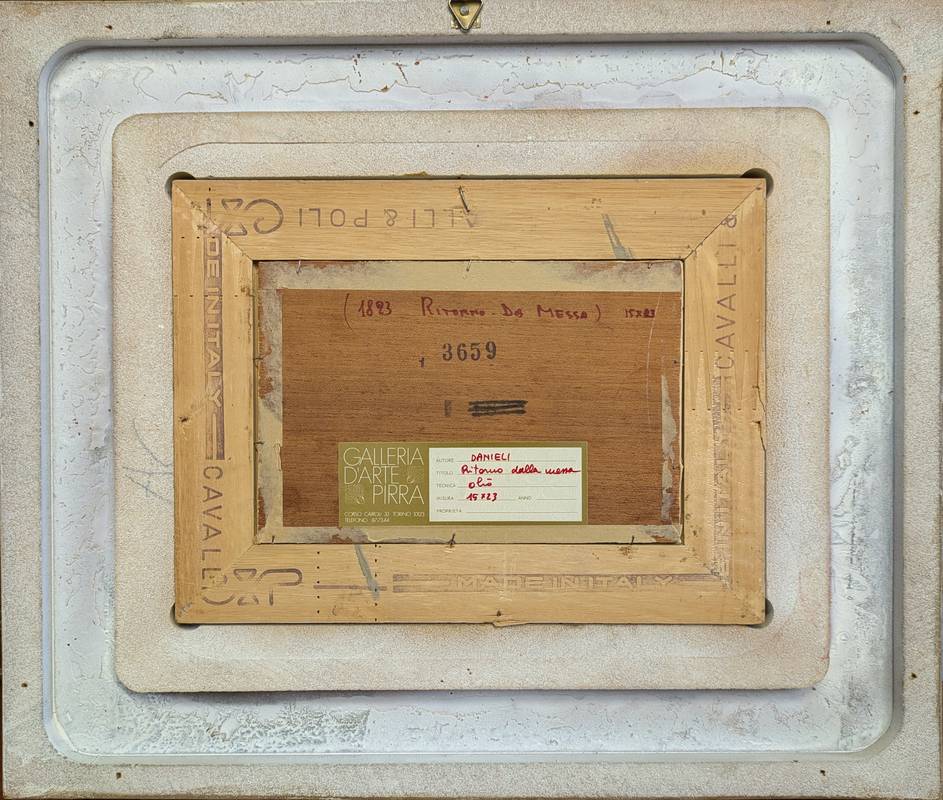 Giuseppe DANIELI (1865-1931) - Ritorno dalla messa, olio su tavola - immagine 7