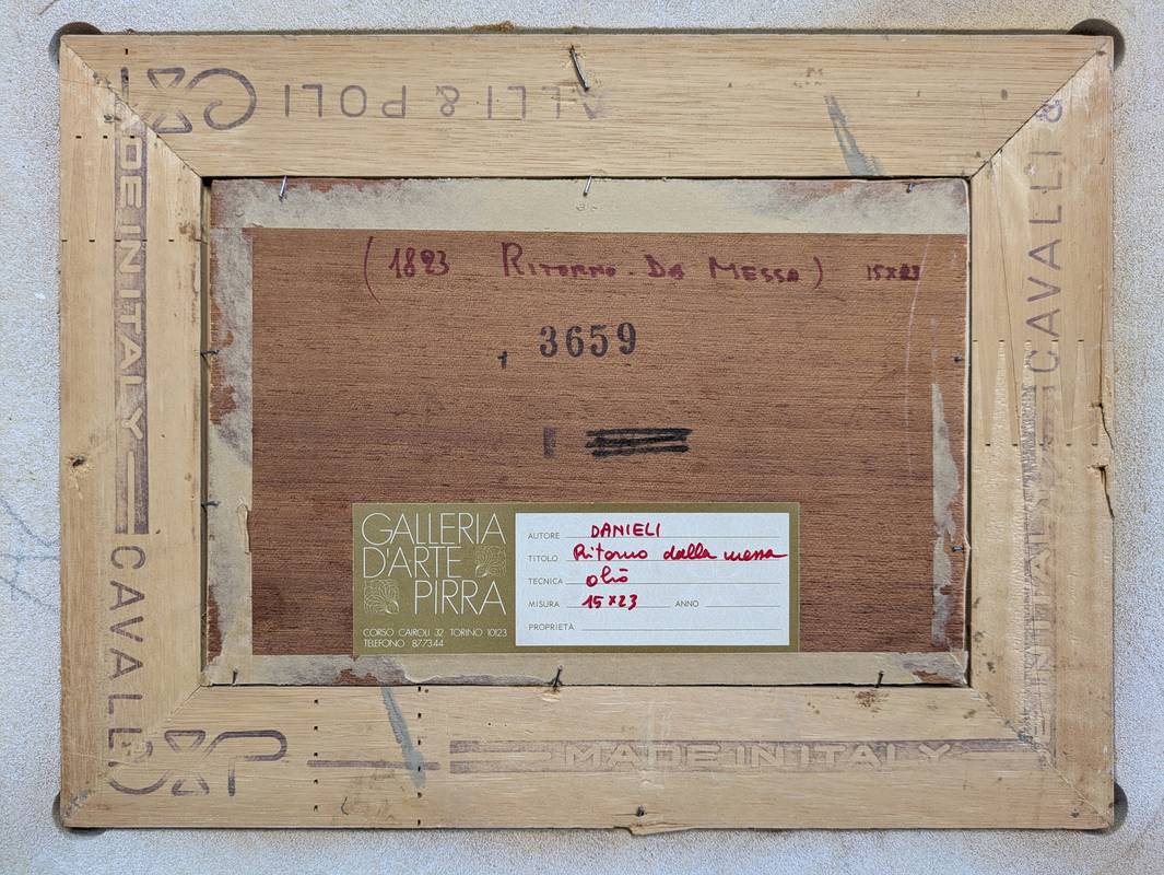 Giuseppe DANIELI (1865-1931) - Ritorno dalla messa, olio su tavola - immagine 8