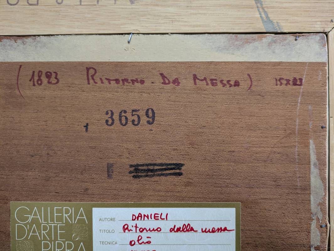 Giuseppe DANIELI (1865-1931) - Ritorno dalla messa, olio su tavola - immagine 10