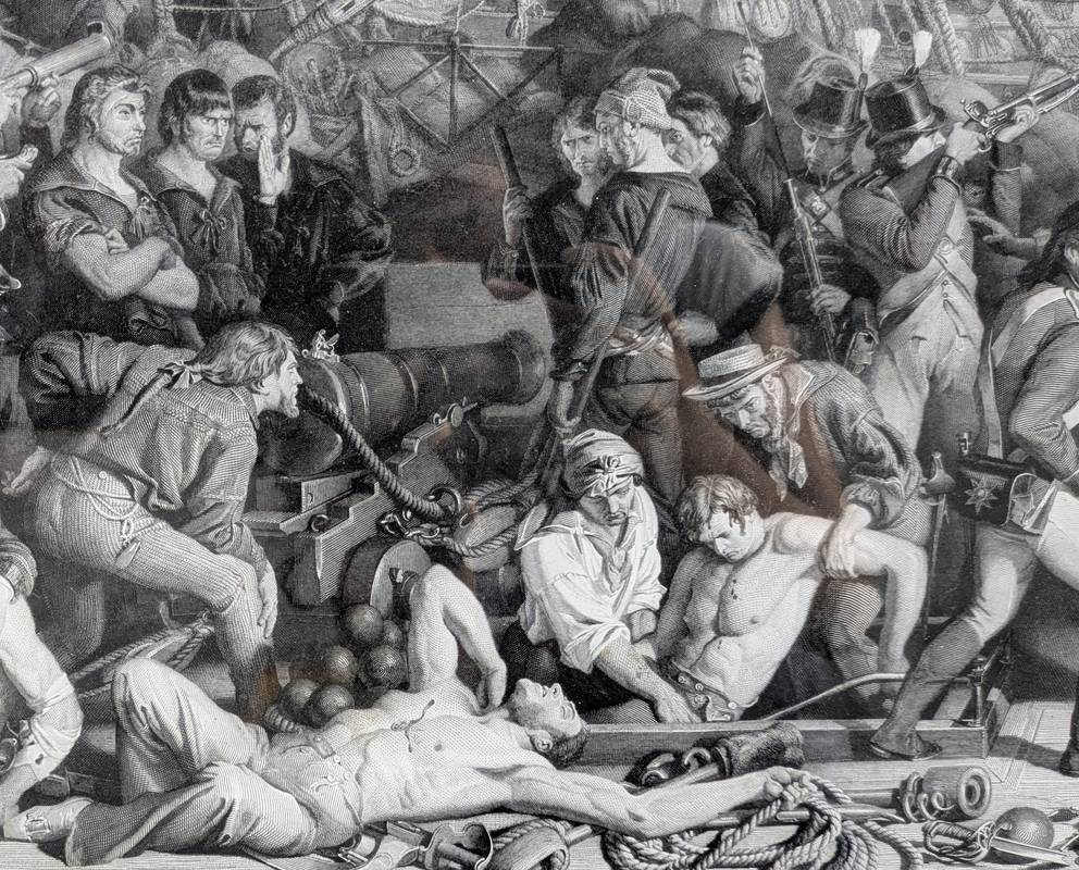Charles W. SHARPE (1818-1899)- The Death of Nelson at the Battle of Trafalgar, incisione - immagine 6